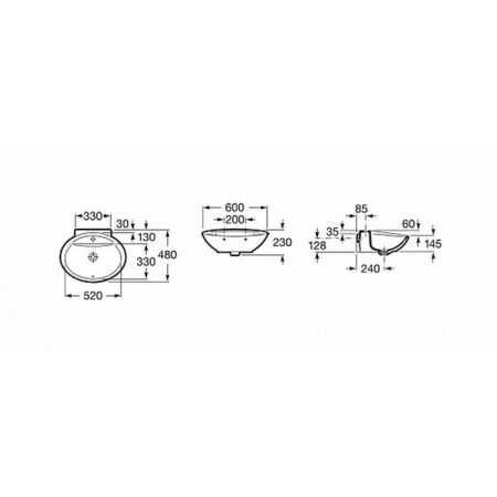 Sink Rosa Fontana 60 327877000, 600 x 480 mm, furniture, white-1