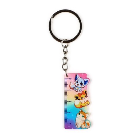 Keychain ruler for Kawaii keys, 2.4 x 10 cm-2