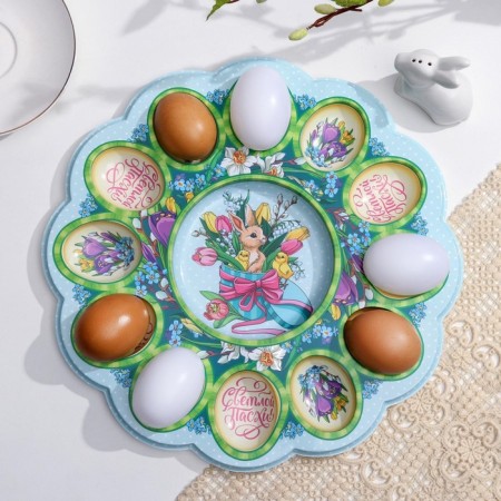 Easter stand for 12 eggs and kulich "Rabbit", 30 x 30 cm.-4