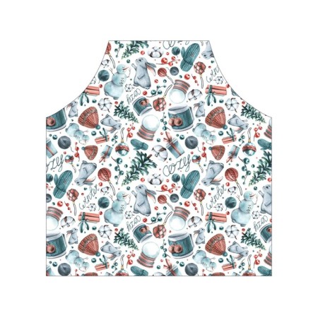 Apron of a kitchen apron with a “Cozy winter” photo print, adjustable, size OS-1