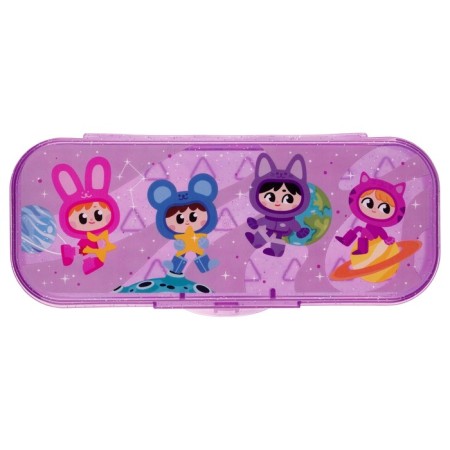 Penal Plastic case 90 x 215 x 43 mm, Istanm "Asterles" Tinted violet with sparkles-1