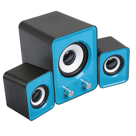 Computer speakers 2.1 Luazon LPKK-02, 2x3W, Sabwofer 5W, 80db, Jack 3.5, USB, Blue