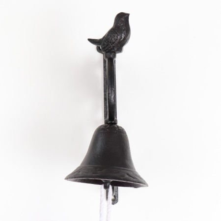 Bell souvenir cast iron "Bird and twig with leaves"-2