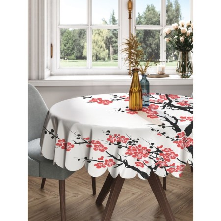 The tablecloth on the table “Blinding Sakura”, round, Saten, d = 150 cm