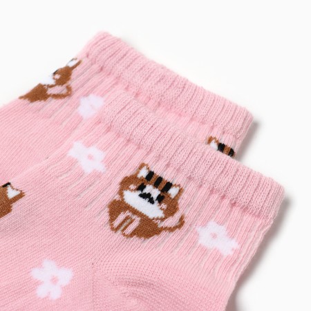 Women's socks "cat", pink color, rr 23-25-1
