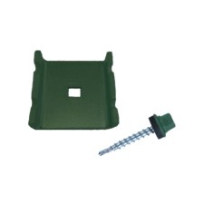 Set of fastening, 2 items: bracket and self -tapping screw, green, 