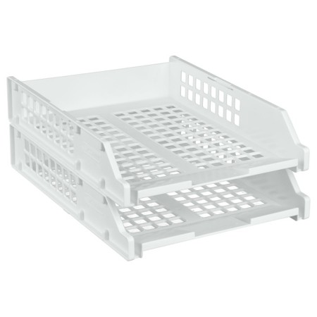 A set of paper trays horizontal Starong Istanus, 2 pieces, on metal rods, white-6