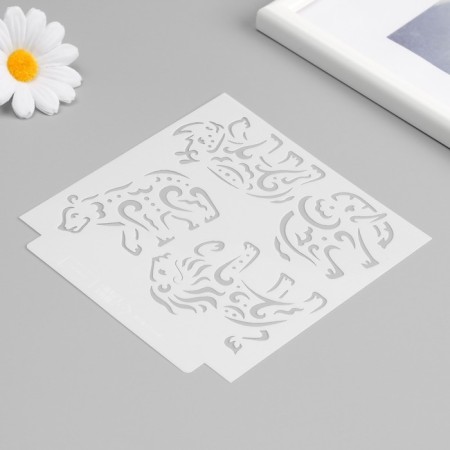 African animals "animals. Mehendi" 13x13 cm stencil-4