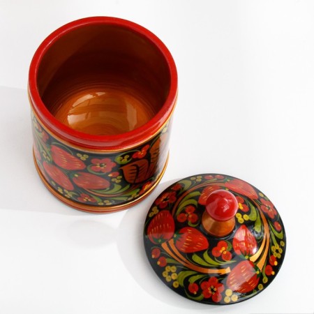 Tub, medium, 9 × 14 cm, Khokhloma, mix-2