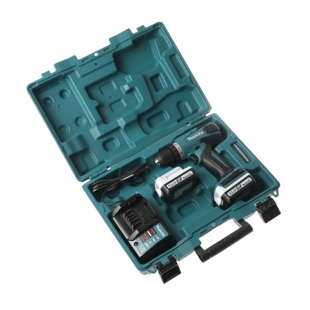 Makita DF 347 DWE, 14.4V, 2x1.5Achli-Ion, BZP-10mm, 0-400/0-1400ob/m-5