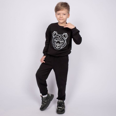 Set for a boy (jumper, trousers), black color, height 104 cm-1