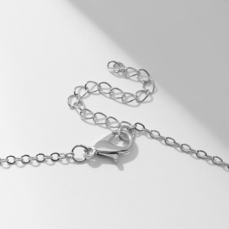 Piece "hearts" fastened, white color in silver-3