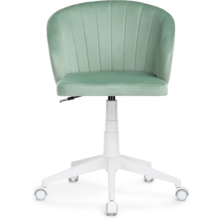 Computer chair Plastic Plastic/velor, white/green 59x60x78 cm-2
