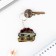 A wooden key key "100% boys", 4.6 x 3, 6 cm