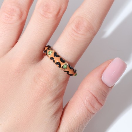 Leopard ring, color in gold, dimensionless-3
