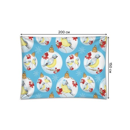 Decorative panel with photo printing "Tits on a branch", horizontal, size 150x200 cm-1