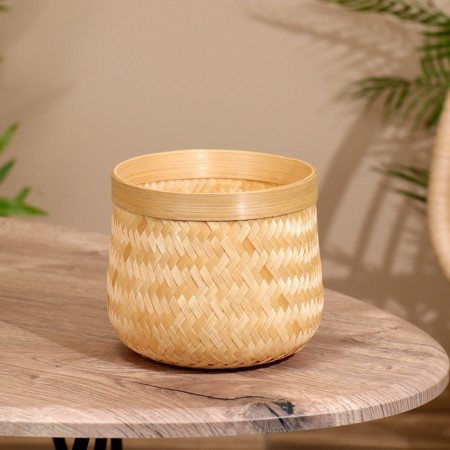 Wicker basket, from bamboo 15x15x14 cm