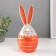 Souvenir Ceramics "Rabbit in an egg with stripes" gray-orange 9.2x9x20.5 cm