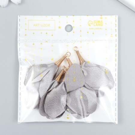 Decor for creativity textiles "Bun, noble gray" set 6 pcs 6 cm-3
