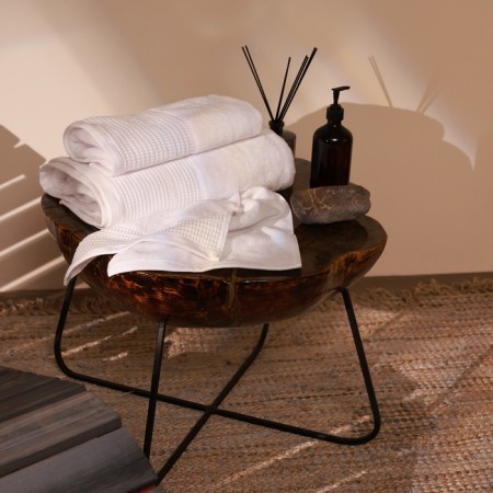 Trure -colored towel SL Home: Waffle "Blanc de Blanc" 100x180 cm, 100% cotton, 490 g/m2-2