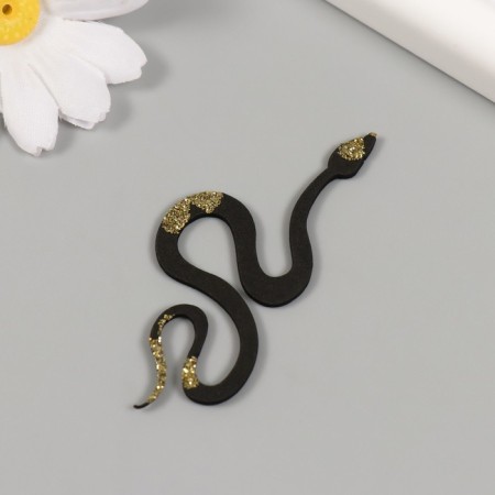 Decor "Black-gold snake" Foamiran, 7 cm (set 6 pcs)-3