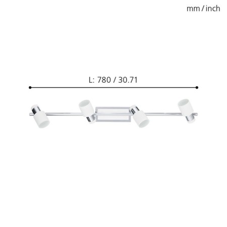 Davida lamp, 4x5W GU10, white color, chrome-2