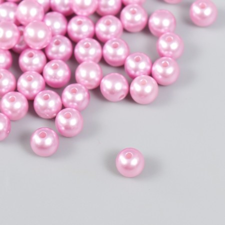 Set of beads "needlework" plastic, diameter 8 mm, 25 g, light pink