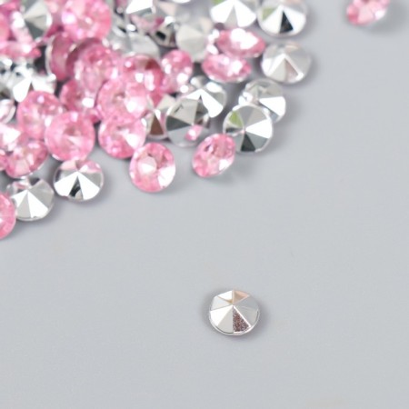 Decor for creativity in the bottle "Rhinestones. Light pink" set of 250 pcs d = 0.6 cm 4x3x3 cm-2
