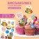 Waffle pictures edible "bright Easter" for Easter cakes, cupcakes, 1 sheet A5