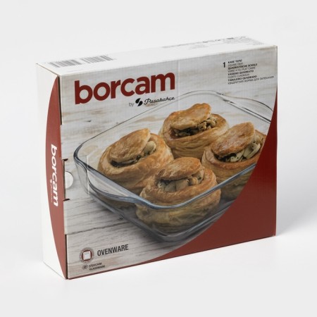 Squarey tray of heat -resistant baking glass Borcam, 2 l, 256 × 220 mm-2