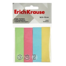Bookmarks with adhesive edge paper 18.75x75 mm, Erichkrause, 400 sheets, 4 colors