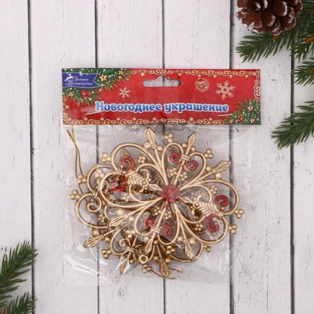Jerk decoration "Royal Snowflake" (set 2 pcs) 11x9 cm, mix-1