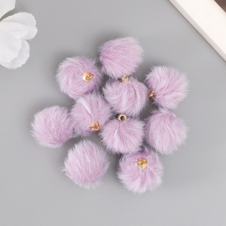 Decor for creativity Artificial fur "ball" Lilac set 10 pcs, d = 2 cm-2