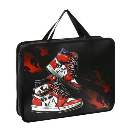 Folder with A4 handles, 330 x 260 x 75 mm, plastic, pens, calligrata "sneakers anime"-1