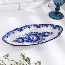 Sleeler dish, 28.5x13.5x4 cm, gzhel