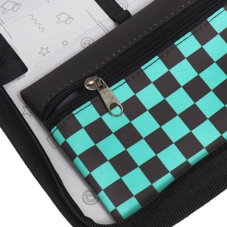 Penal 1 section 140 x 210 x 40 mm, folding pocket and cosmetic bag, fabric, calligrata topontent "Anime Fire"-6