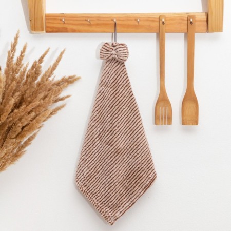 Kitchen towel of the share "Bow" 30*30cm, col. beige, microfiber 100% p/e