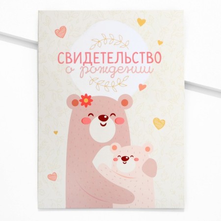 The folder for the birth certificate "Bear", 23.5 x 31.5 cm.-1
