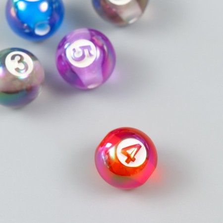 Busina for creativity plastic "Ball billiard, transparent" mix 1,6x1.6x1.6 cm-1