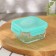 Glass Lockie & Lock Food, with a lid, 350 ml, turquoise color
