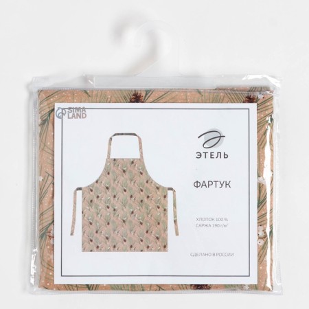 Apron Ethel "Spruce Branches" 60x70cm, 100% cotton, sarzha 190 g/m2-8