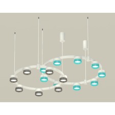 Suspended lamp with composite crystal Ambrella Light, XR92081300, GX53 LED 12 W, white sand, blue, tinted