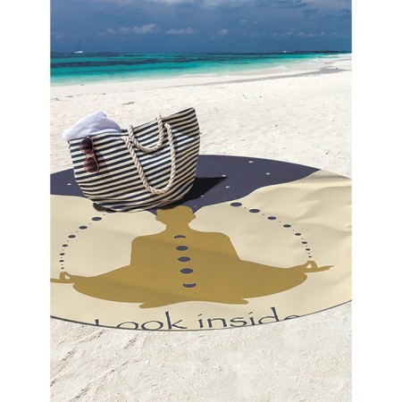 Pareo and beach rug "Meditation and the inner world", d = 150 cm-1