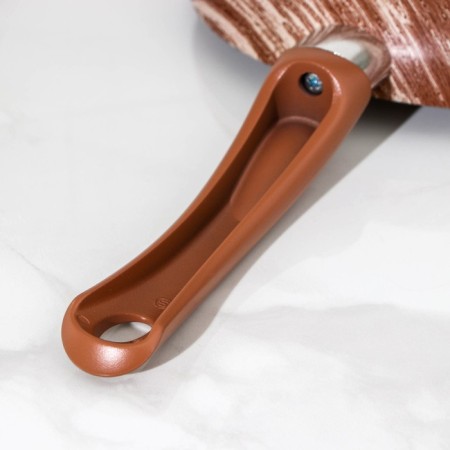 Deep pan Kantry, D = 26 cm, plastic handle, glass cover, anti -stick coating, burgundy color-4