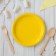 Plate plate single -toned paper, yellow color (18 cm)
