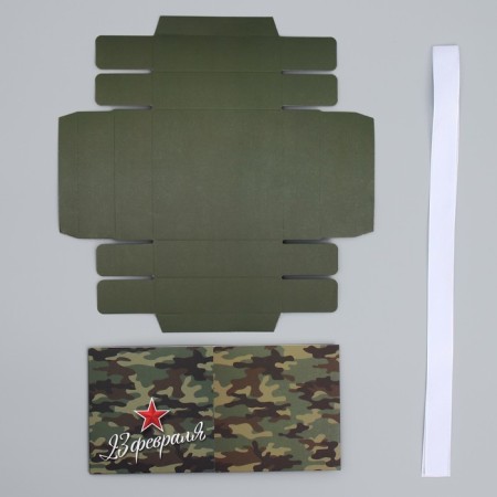 Gift folding box, packaging, “February 23”, 10 x 10 x 10 cm-6