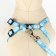 The set of stitched "paws", leash 120 x 1 cm, OG 23-35 cm, blue