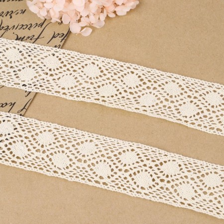 Knitted lace, 50 mm × 10 ± 1 m, beige color-1