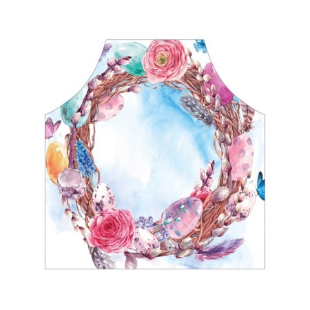 Apron kitchen with a photo print "Easter wreath", adjustable, size OS-2