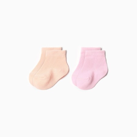 Nosk children's cotton (2 pairs), pink/ peach color, rr 10-12